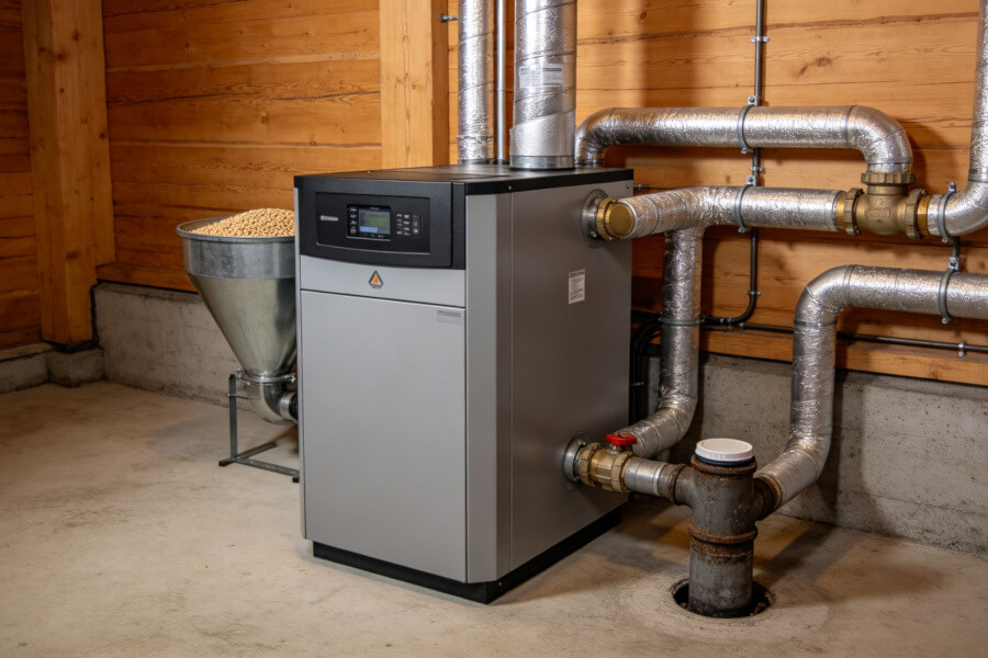 Remplacement chaudière fioul par poêle à granulés — Reyvroz