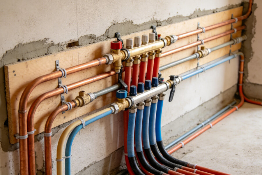 Réseau de plomberie neuf — Habère-Lullin